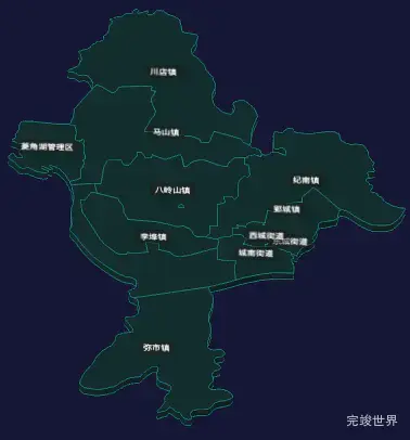 threejs荆州市荆州区geoJson地图3d地图CSS3D标签